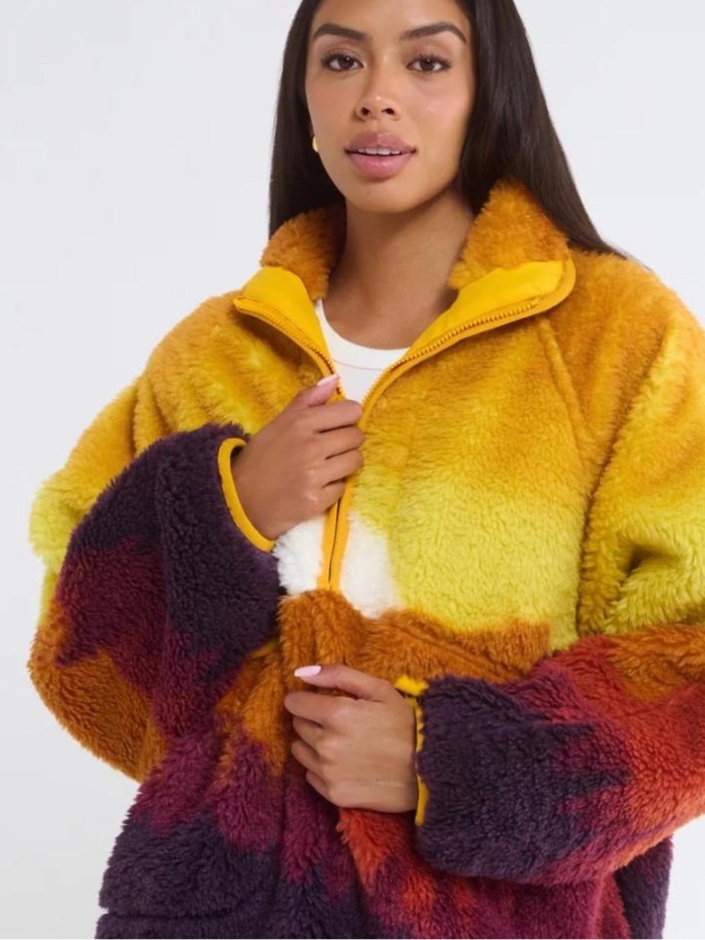 NEW Rumored Sun Valley Sunset Fleece Jacket pullover women size S/M